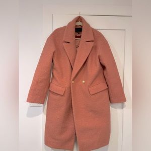 Pink texture coat with two gold buttons